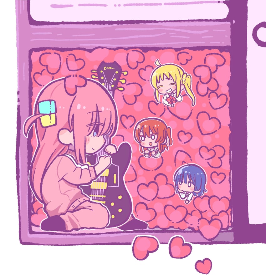 gotoh hitori, kita ikuyo, ijichi nijika, and yamada ryo (bocchi the rock!) drawn by henyomen