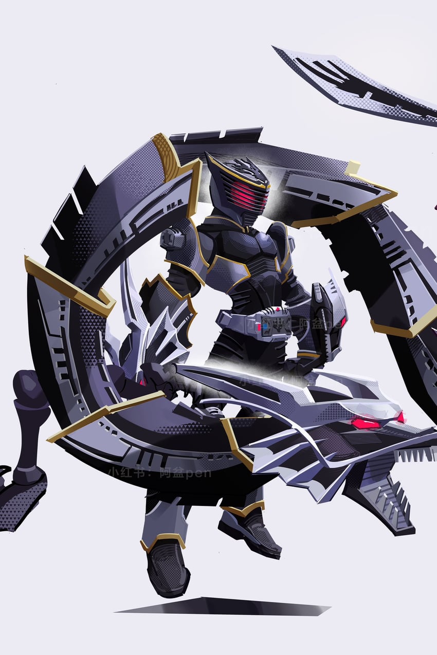 kamen rider ryuga and dragblacker (kamen rider and 1 more) drawn by penpenhuihui