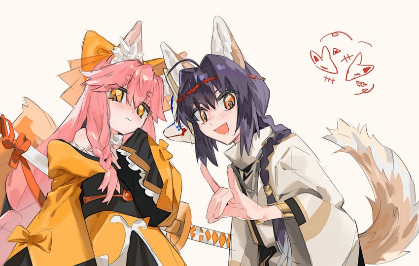 tamamo, yamato takeru, and tamamo aria (fate and 1 more) drawn by coral12131