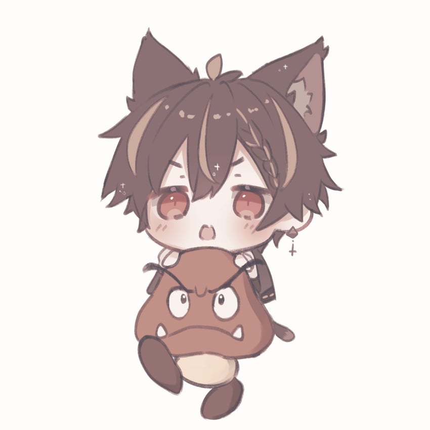 goomba and otozuki teru (indie virtual youtuber and 1 more) drawn by shinyo_yukino
