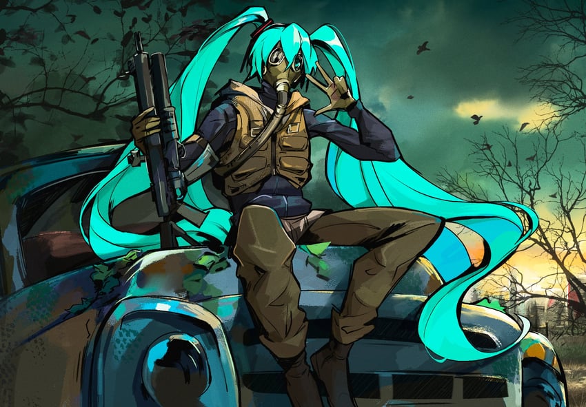 hatsune miku (vocaloid and 1 more) drawn by iirych
