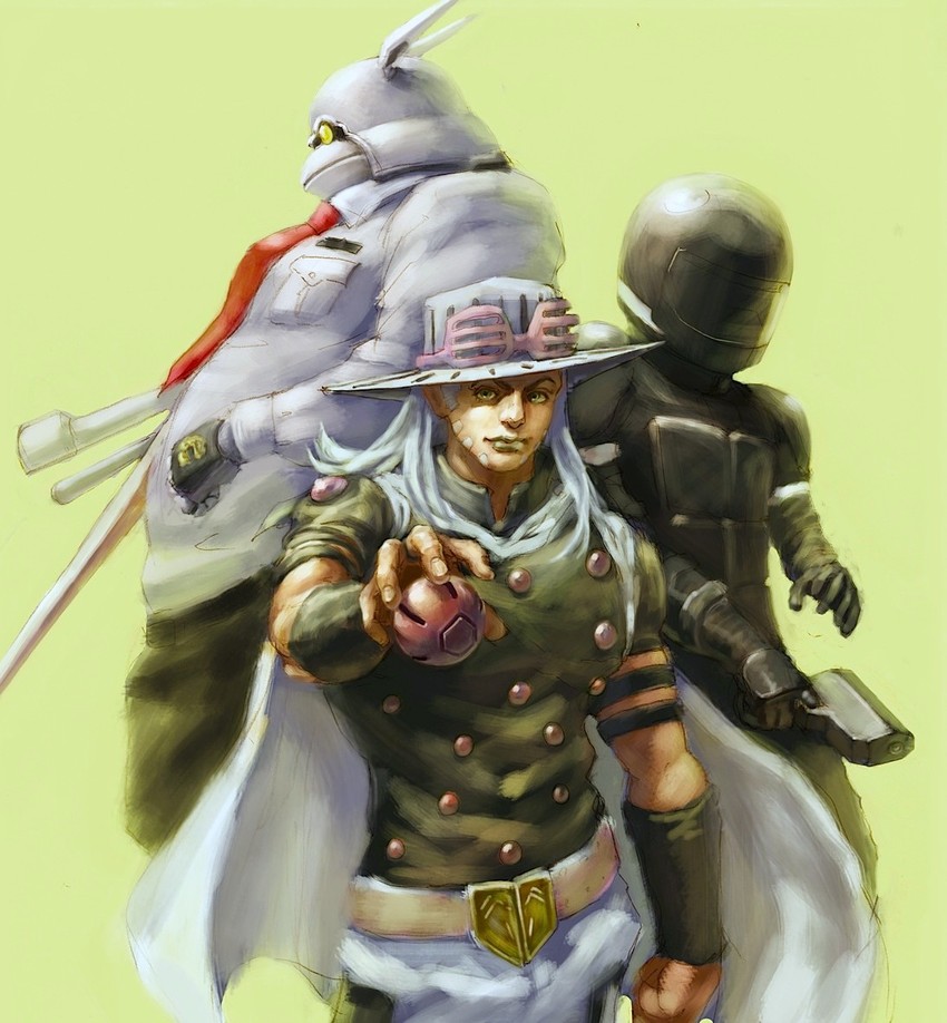 gyro zeppeli, kanoe zouichi, and monju (jojo no kimyou na bouken and 3 more) drawn by yona