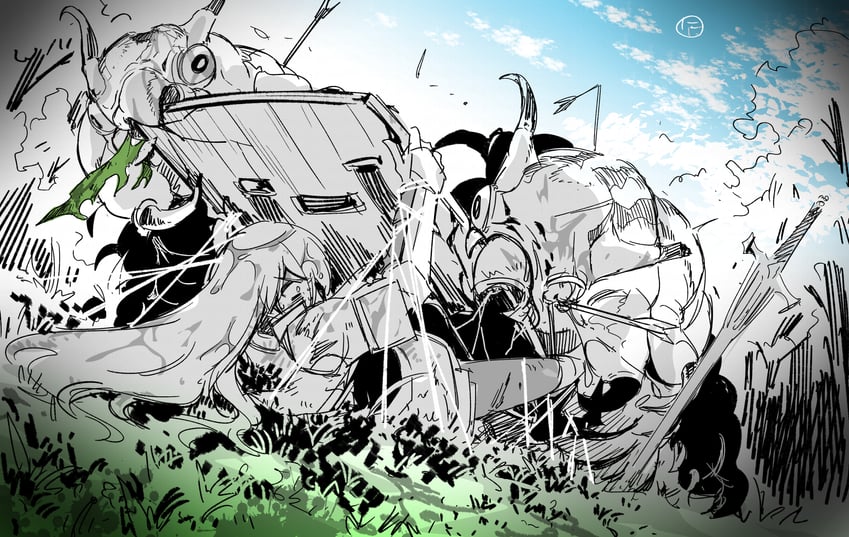 paladin and paladin 2 (sekaiju no meikyuu) drawn by nikki_kyousuke