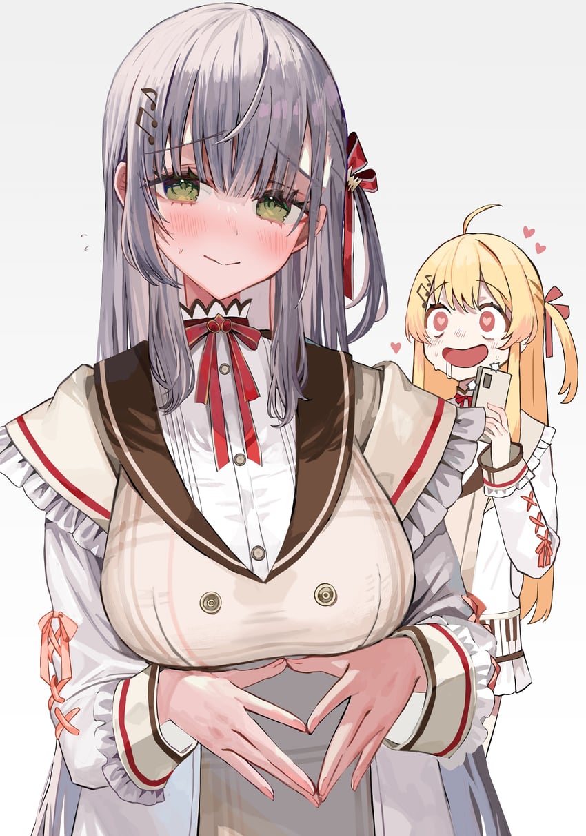 shirogane noel and otonose kanade (hololive and 1 more) drawn by rum_raisin_(chihiromakita19)