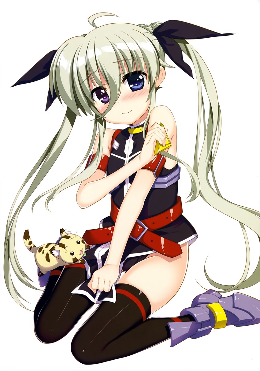 fate testarossa, bardiche, einhard stratos, and asteion (lyrical nanoha and 1 more) drawn by fujima_takuya