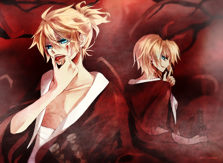 kagamine rin and kagamine len (vocaloid) drawn by lancha