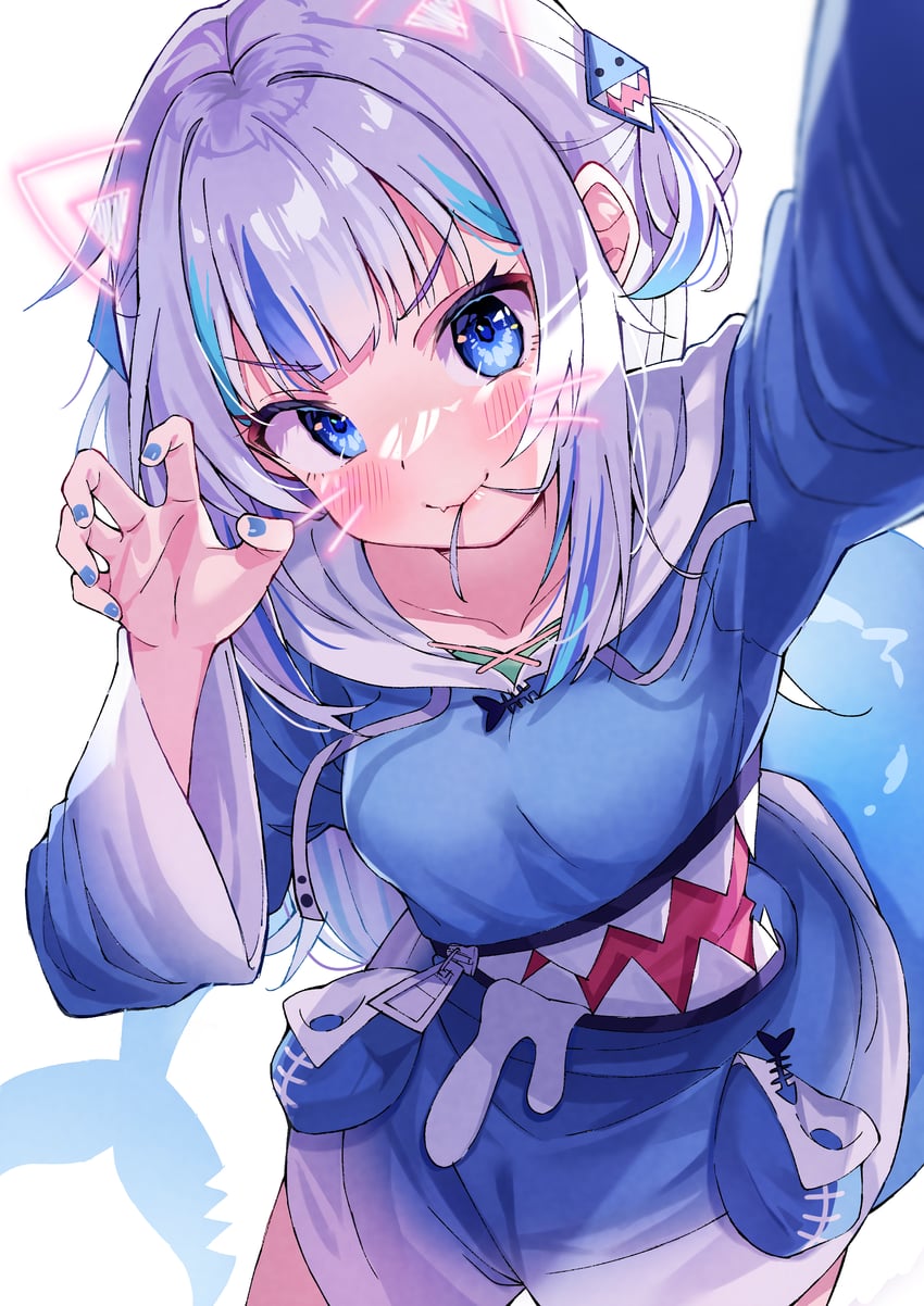 gawr gura (hololive and 1 more) drawn by green_tea_(matchaistasty)