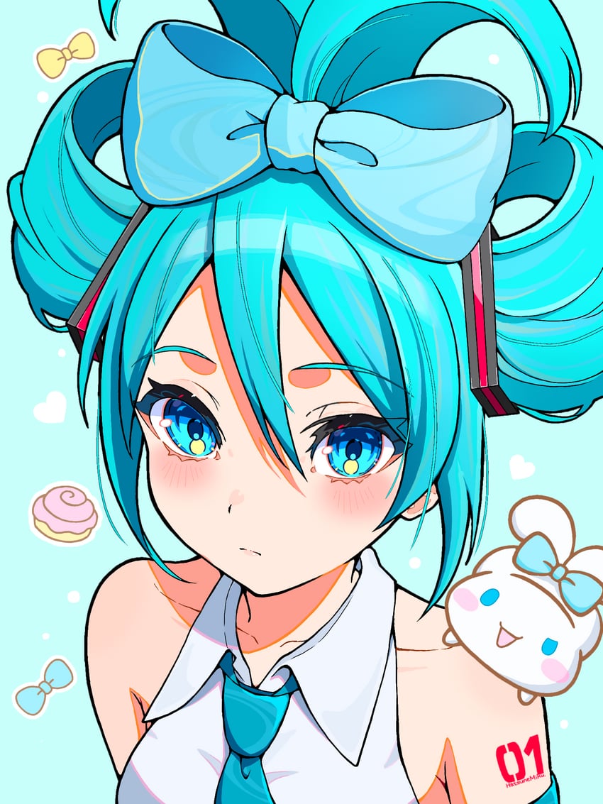 hatsune miku, cinnamoroll, and cinnamiku (vocaloid and 2 more) drawn by uzuki_sena