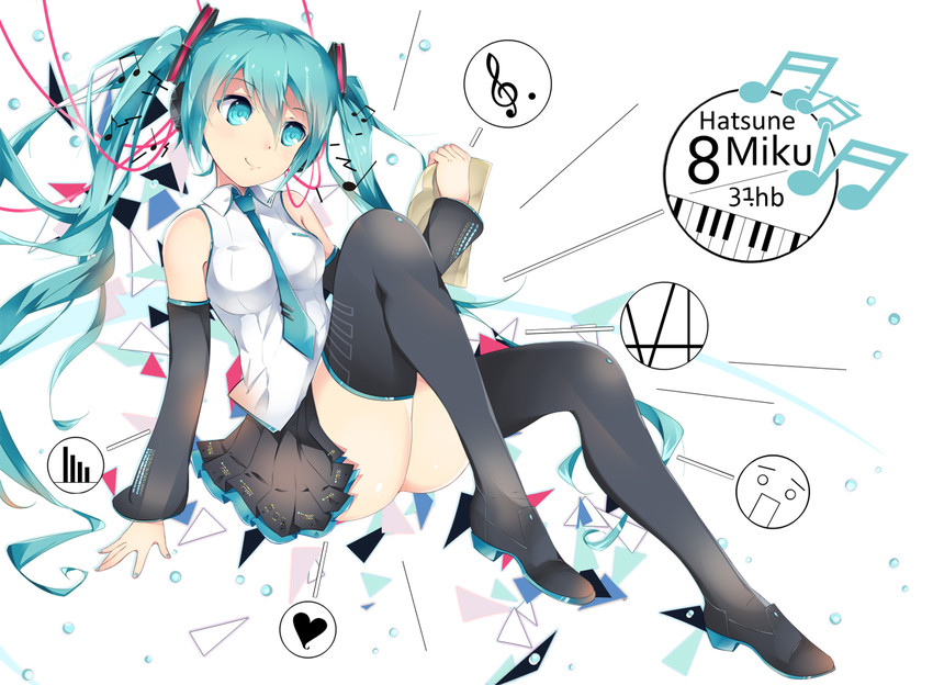 hatsune miku (vocaloid) drawn by sevens_(treefeather)
