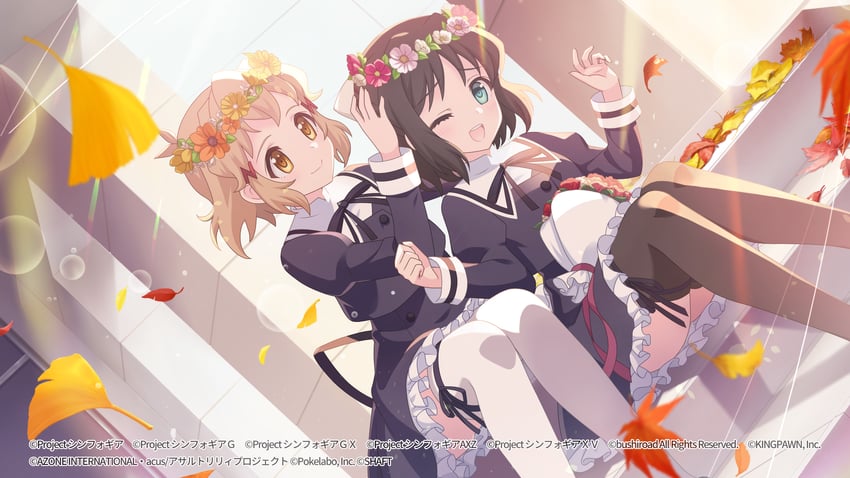 tachibana hibiki and kohinata miku (senki zesshou symphogear and 1 more) drawn by hosoi_mieko