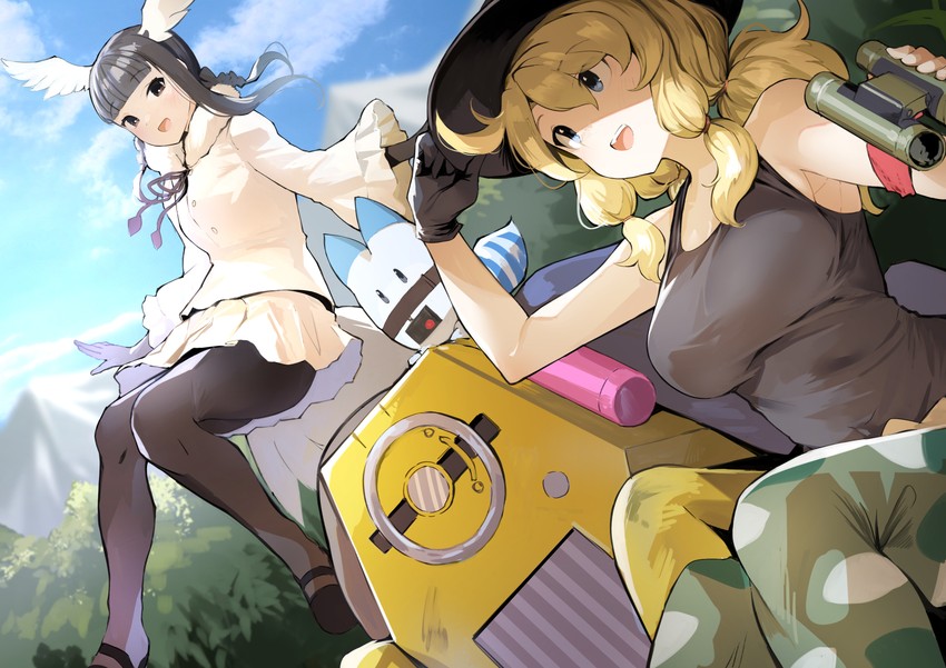 lucky beast, calenda, black-headed ibis, and flicky (kemono friends and 1 more) drawn by koruse