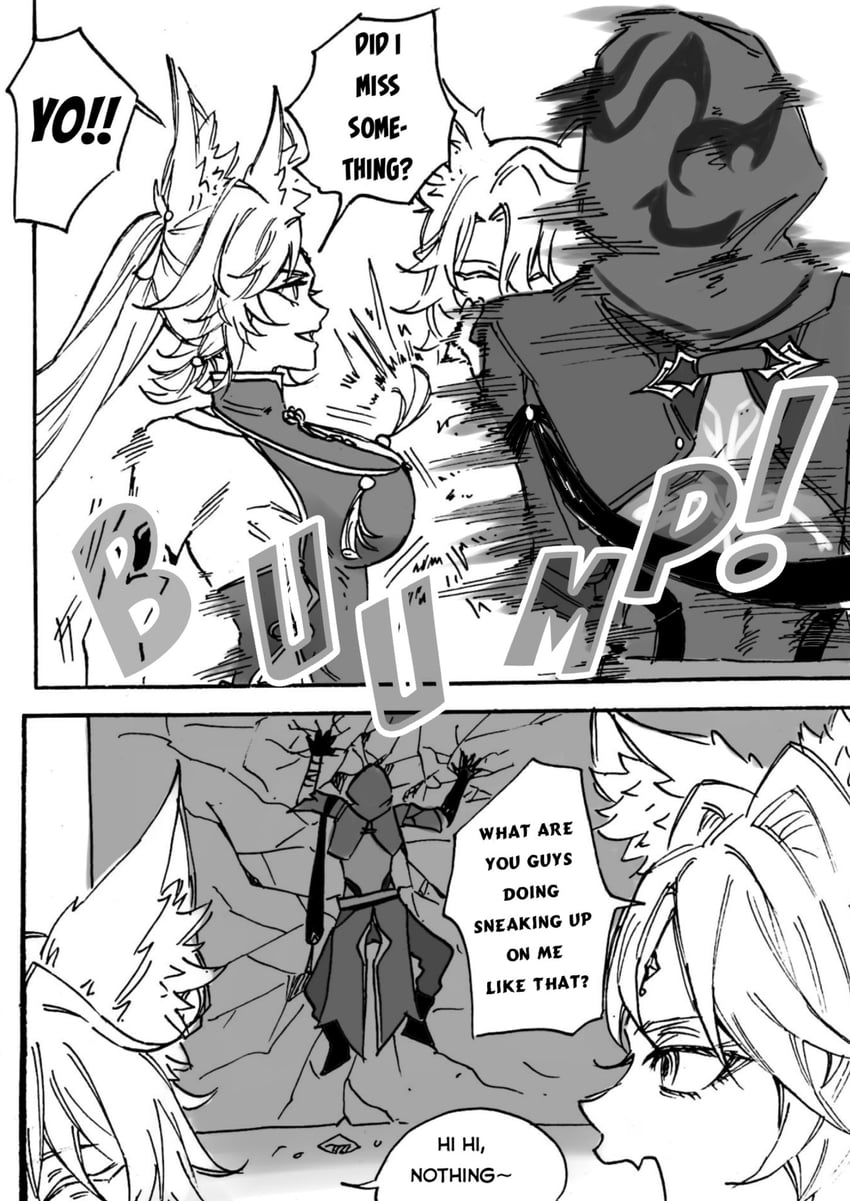 feixiao, jiaoqiu, and moze (honkai and 1 more) drawn by clouddhalu