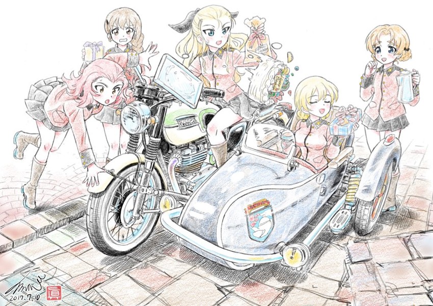 darjeeling, orange pekoe, rosehip, assam, and rukuriri (girls und panzer) drawn by kubota_shinji
