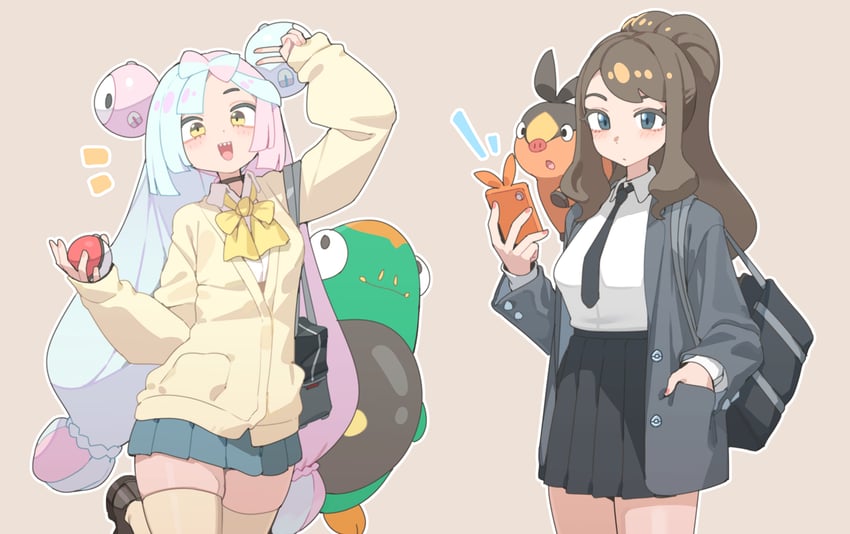 hilda, iono, tepig, and bellibolt (pokemon and 2 more) drawn by jin_rou