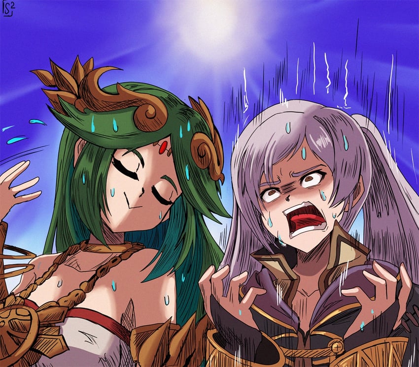 female robin and palutena (fire emblem and 4 more) drawn by stoic_seraphim