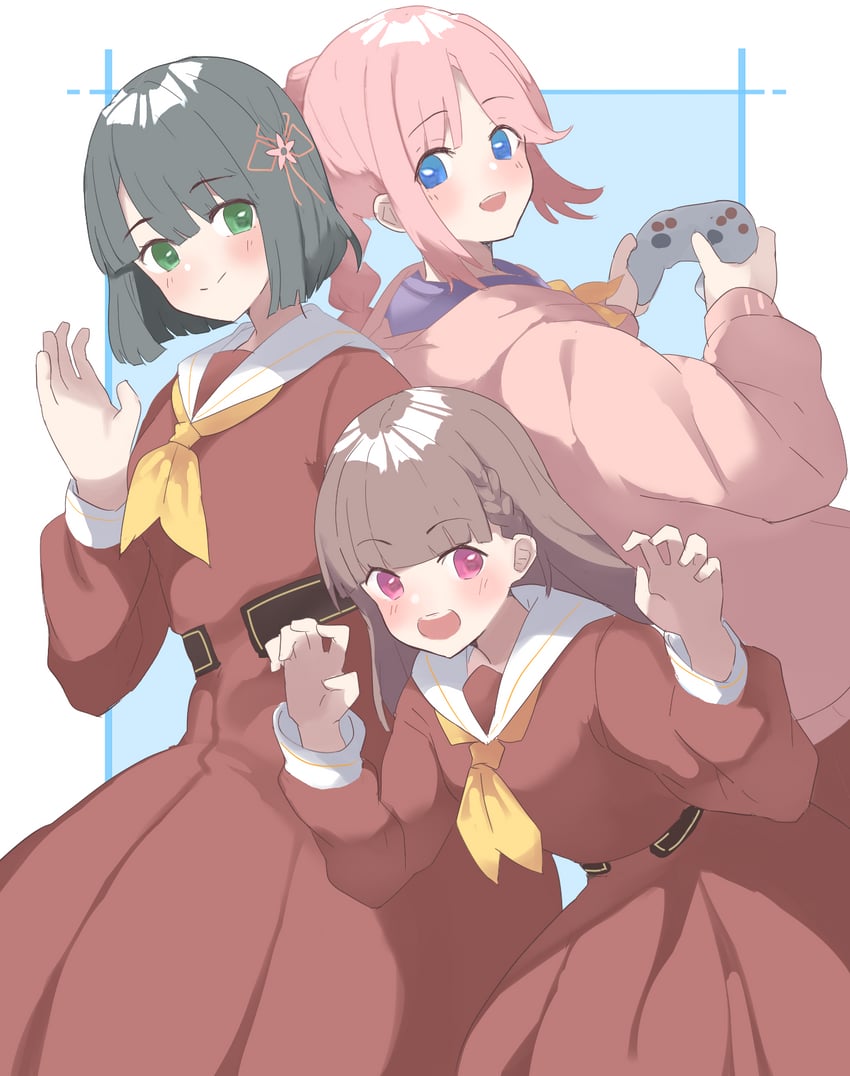 momose ginko, anyoji hime, and kachimachi kosuzu (love live! and 1 more) drawn by soyo1558686
