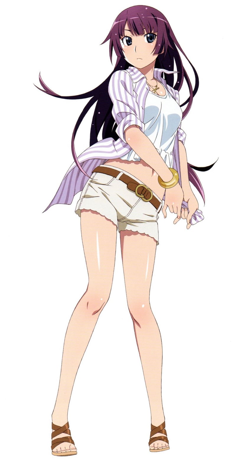 senjougahara hitagi (monogatari) drawn by watanabe_akio