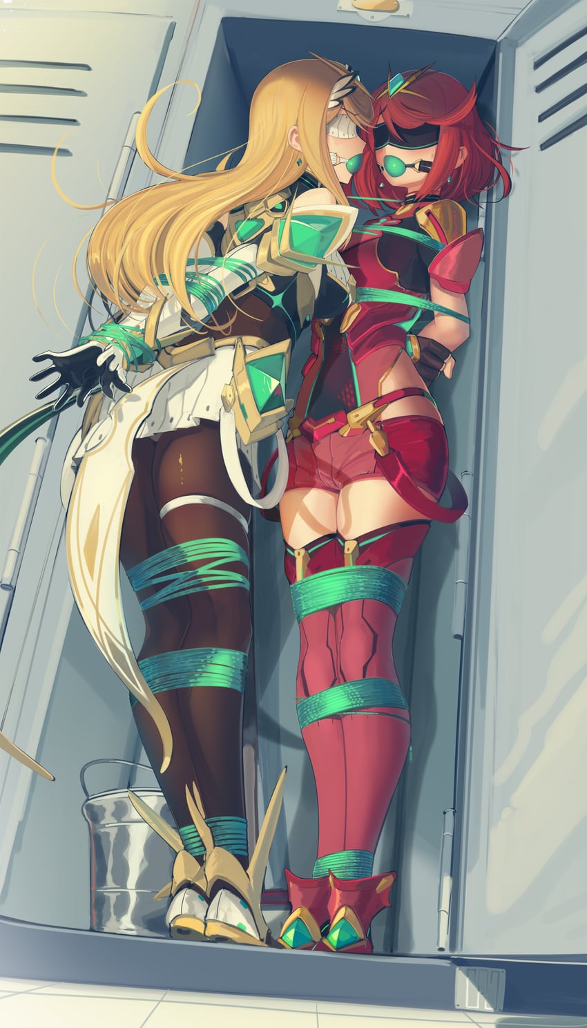 pyra and mythra (xenoblade chronicles and 2 more) drawn by cad_(caddo)