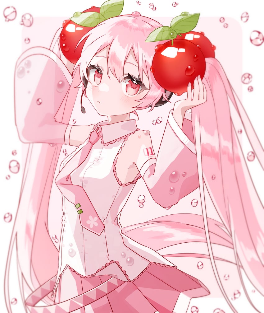 hatsune miku and sakura miku (vocaloid) drawn by re_eva