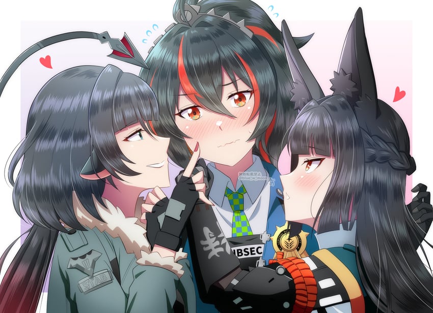 hoshimi miyabi, jane doe, and zhu yuan (zenless zone zero) drawn by blue_w_moon