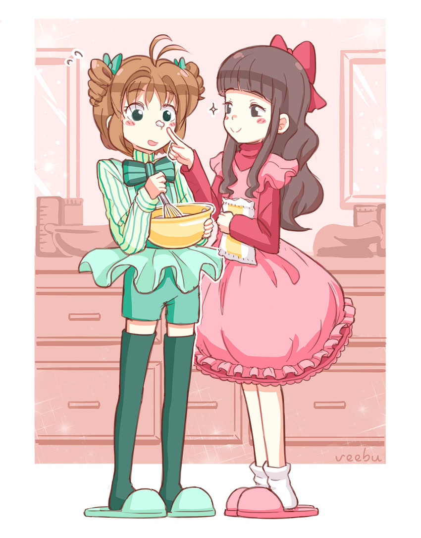kinomoto sakura and daidouji tomoyo (cardcaptor sakura) drawn by friedbun