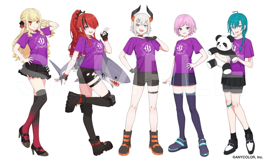 lain paterson, ryuushen, yuuhi riri, hohojiro-san, luis cammy, and 1 more (nijisanji) drawn by kiryuu_haru_(445)