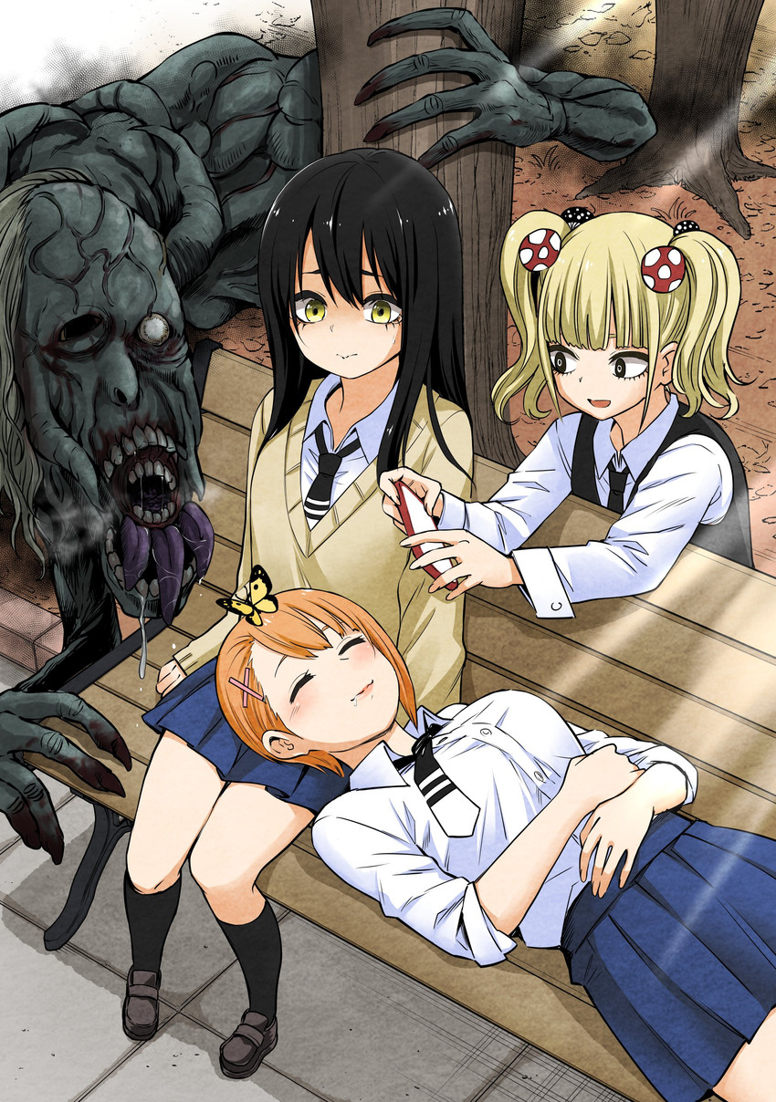 yotsuya miko, yurikawa hana, and niguredou julia (mieruko-chan) drawn by izumi_(toubun_kata)