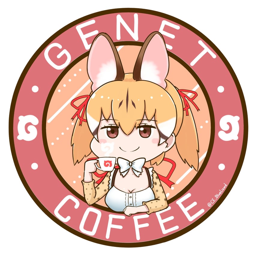 large-spotted genet (kemono friends and 1 more) drawn by ce_bluelizard
