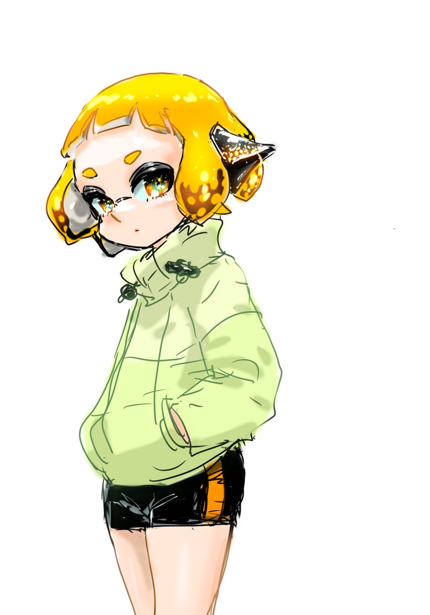 inkling player character, inkling girl, and agent 4 (splatoon and 1 more) drawn by koharu2.5