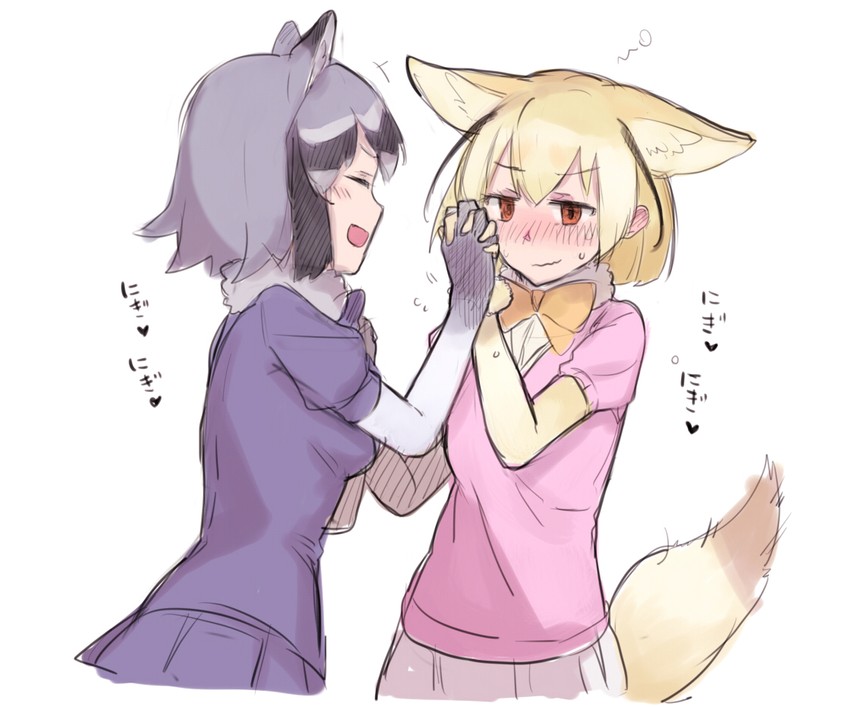 common raccoon and fennec (kemono friends) drawn by aimitsu_(ibityuttyu)