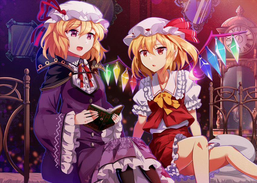 flandre scarlet and maribel hearn (touhou and 2 more) drawn by e.o.