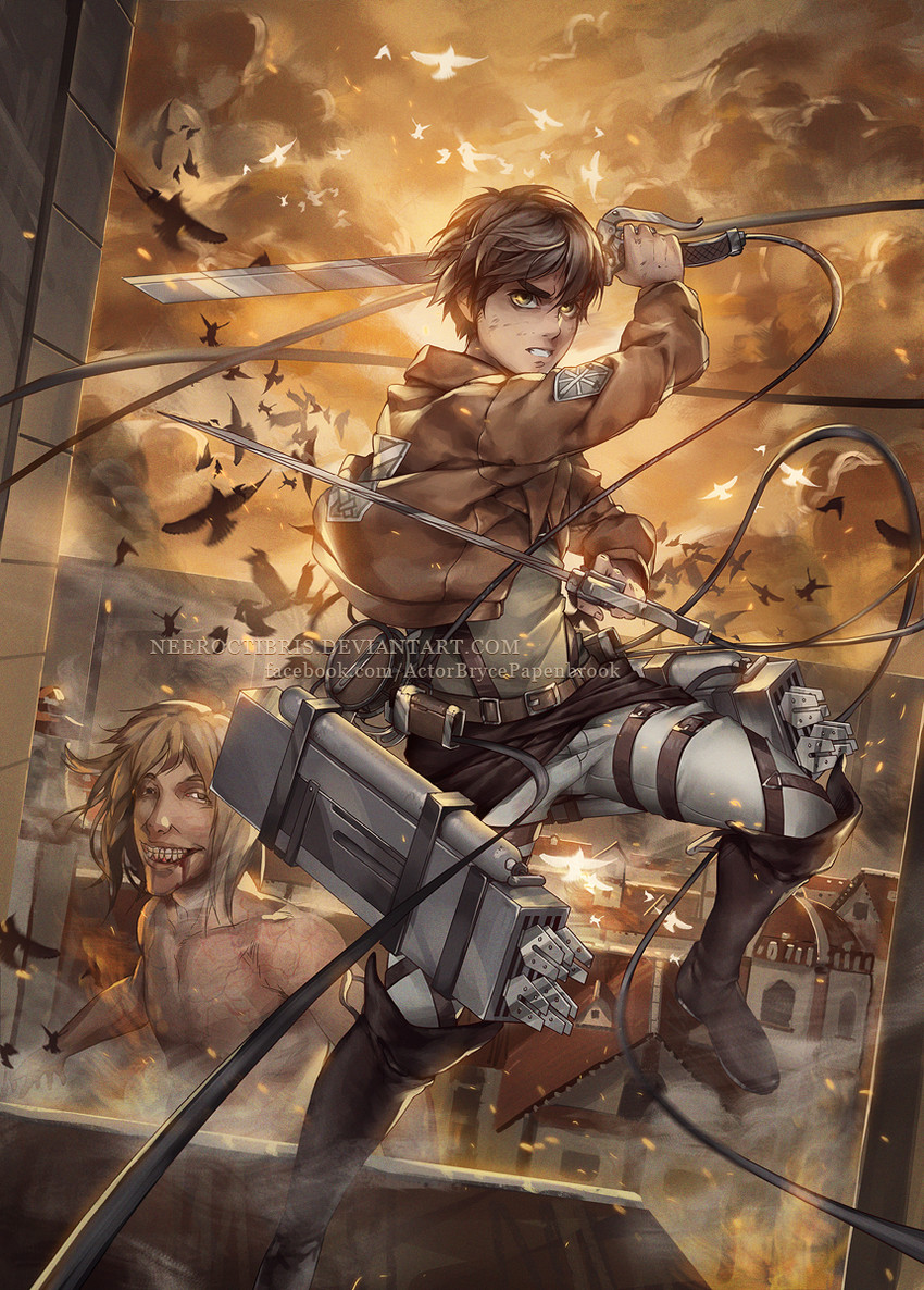 eren yeager (shingeki no kyojin) drawn by jurikoi