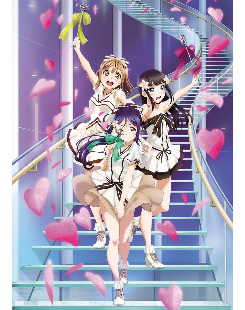 matsuura kanan, kurosawa dia, and kunikida hanamaru (love live! and 1 more)
