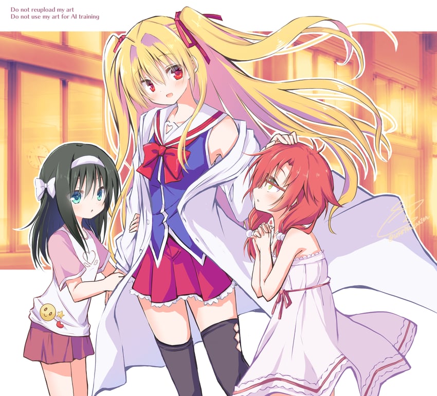 nikaidou shinku, kisaragi mio, and minami kana (irotoridori no sekai) drawn by usetsusakon2