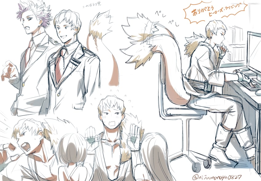 shinso hitoshi and ojiro mashirao (boku no hero academia) drawn by ninahachi