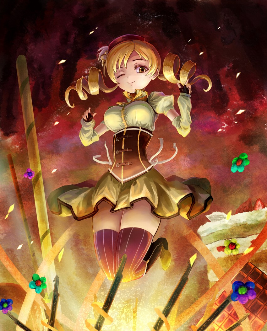 tomoe mami (mahou shoujo madoka magica) drawn by pote_(crown)