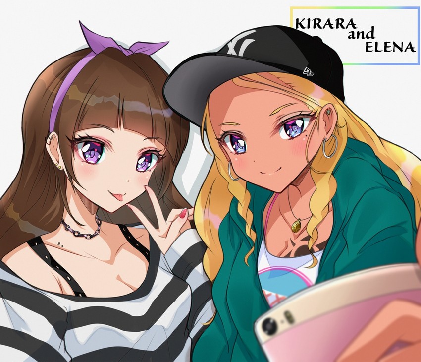 amanogawa kirara and amamiya elena (precure and 2 more) drawn by rudo_(rudorudo0917)