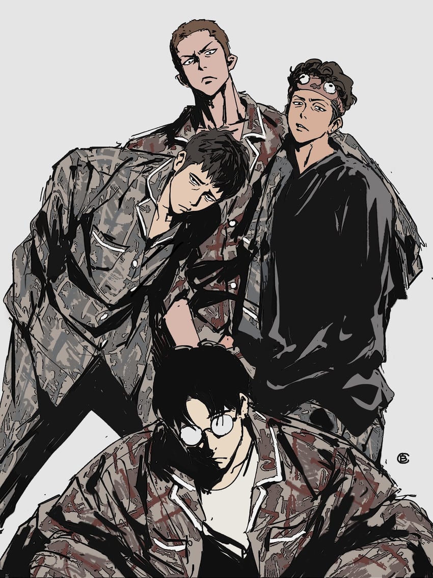 sakuragi hanamichi, miyagi ryouta, mitsui hisashi, and kogure kiminobu (slam dunk) drawn by beomtu2443