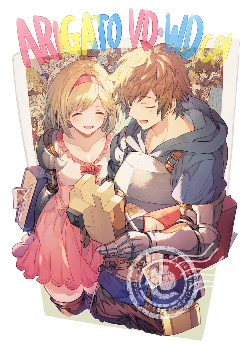 djeeta, gran, sandalphon, lyria, ferry, and 7 more (granblue fantasy) drawn by a082