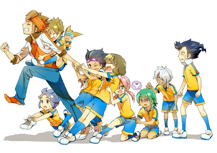 kirino ranmaru, shindou takuto, kariya masaki, matsukaze tenma, endou mamoru, and 6 more (inazuma eleven and 1 more) drawn by zanunoneko