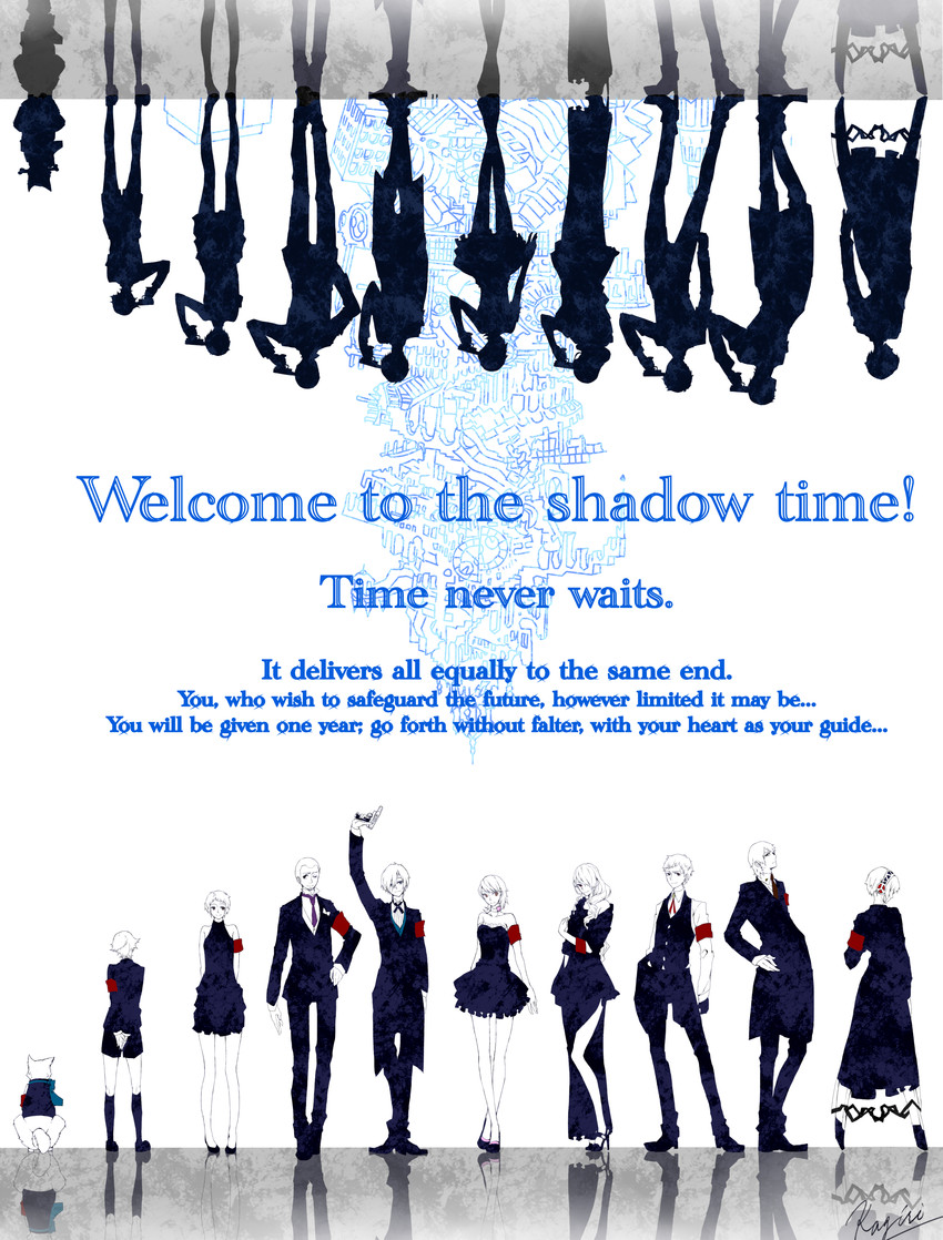 yuuki makoto, aigis, takeba yukari, kirijou mitsuru, yamagishi fuuka, and 5 more (persona and 1 more) drawn by kagiri07