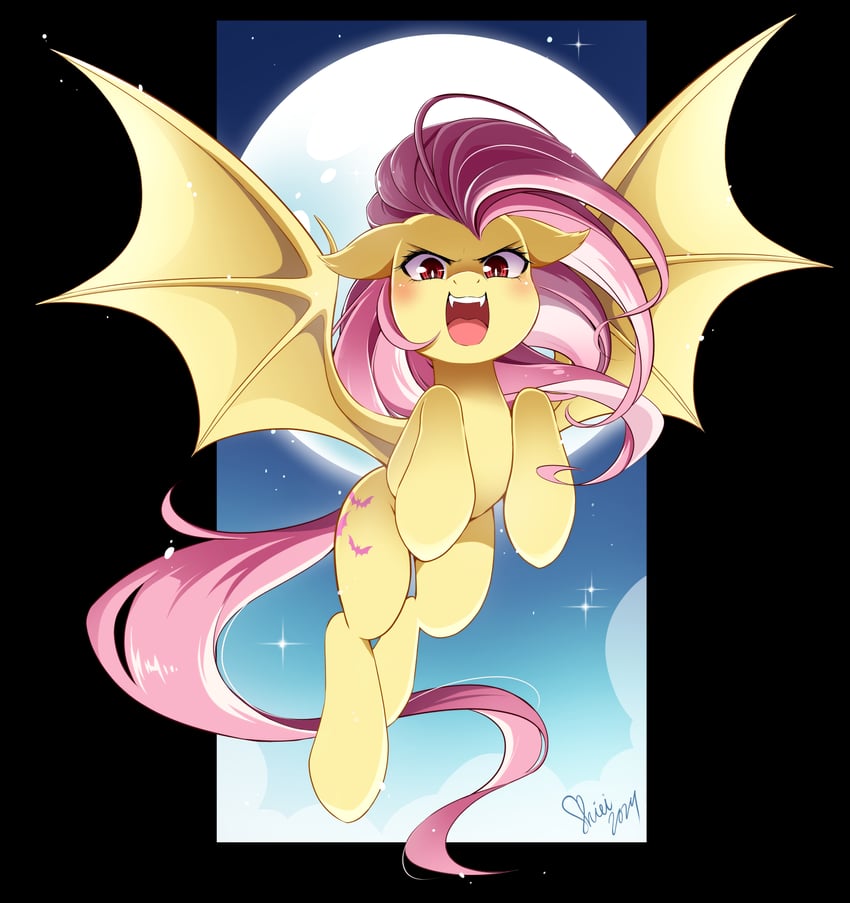 fluttershy and flutterbat (my little pony and 1 more) drawn by myufish