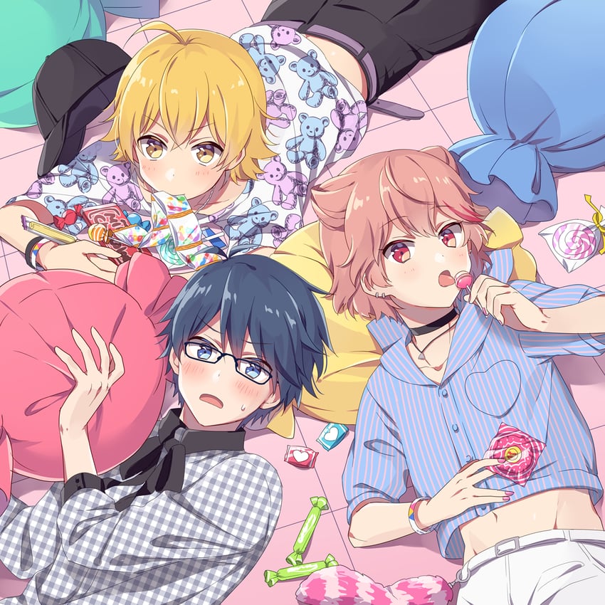 hinata mahiru, asahi sora, and yano reiji (dankira!!!) drawn by riku_(melty_drop)