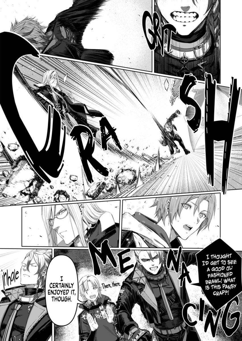 regis altare, axel syrios, magni dezmond, and noir vesper (holostars and 1 more) drawn by mugetsu2501