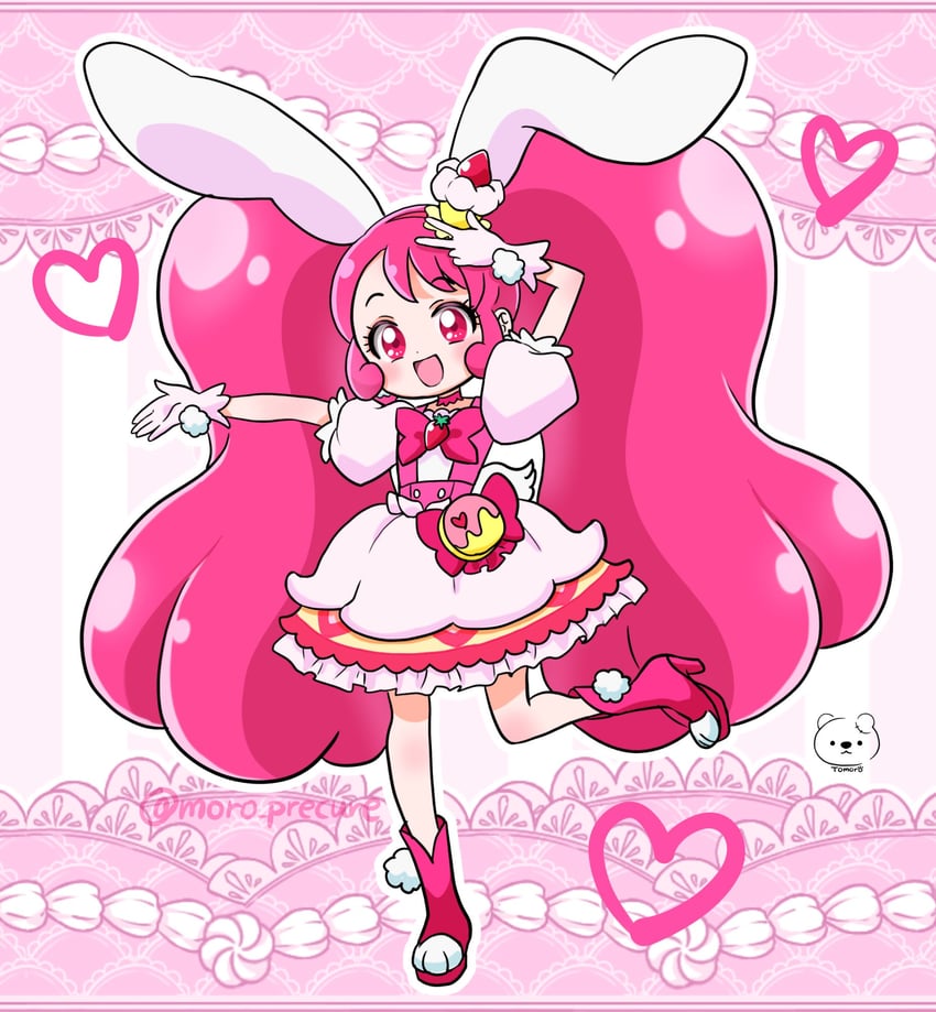 usami ichika and cure whip (precure and 1 more) drawn by moro_precure