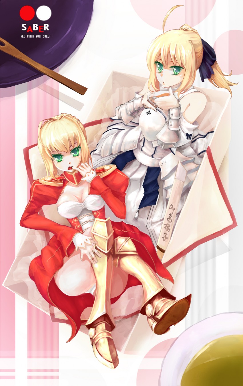 artoria pendragon, nero claudius, and saber lily (fate and 3 more) drawn by kibanda_gohan