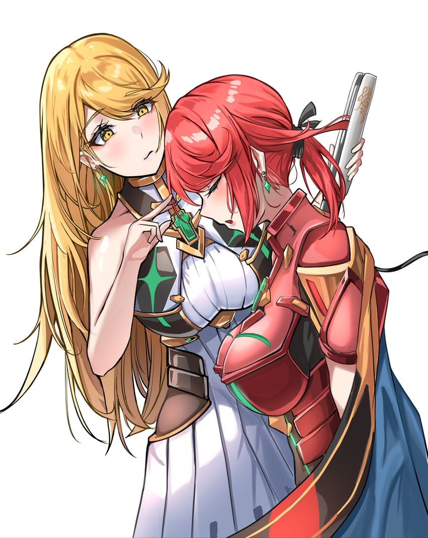 pyra and mythra (xenoblade chronicles and 1 more) drawn by kamishiro_noa