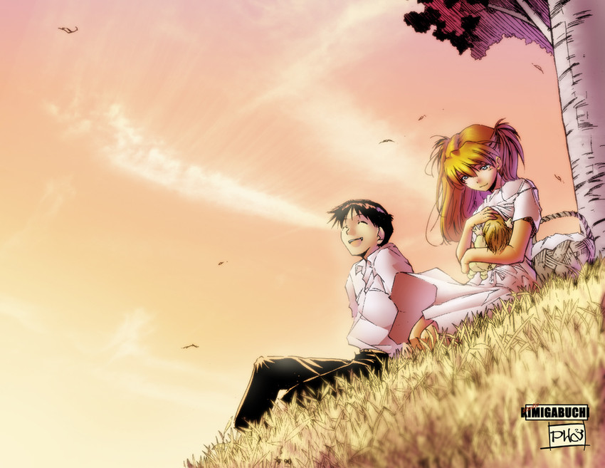souryuu asuka langley and ikari shinji (neon genesis evangelion and 1 more) drawn by kimigabuchi and peter_huu_nguyen