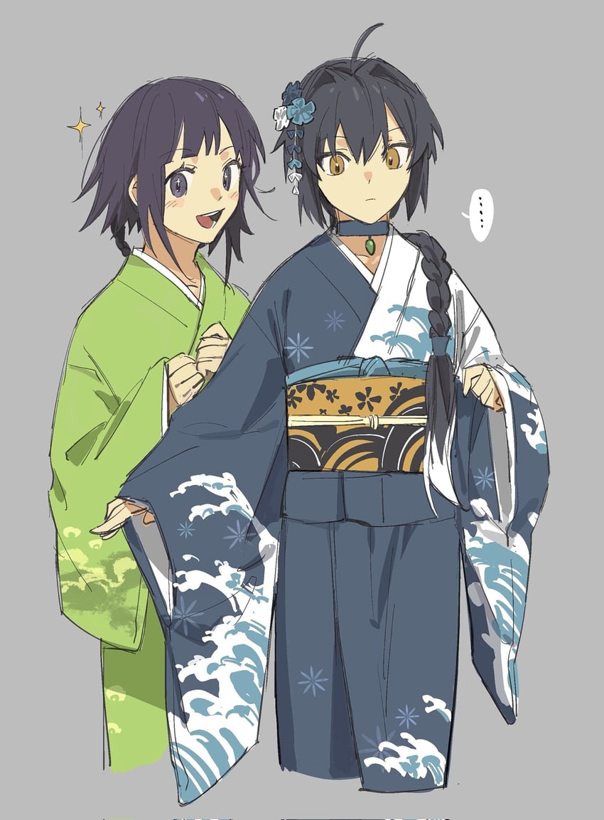 yamato takeru and ogasawara kaya (fate and 1 more) drawn by yanfenguo_gao
