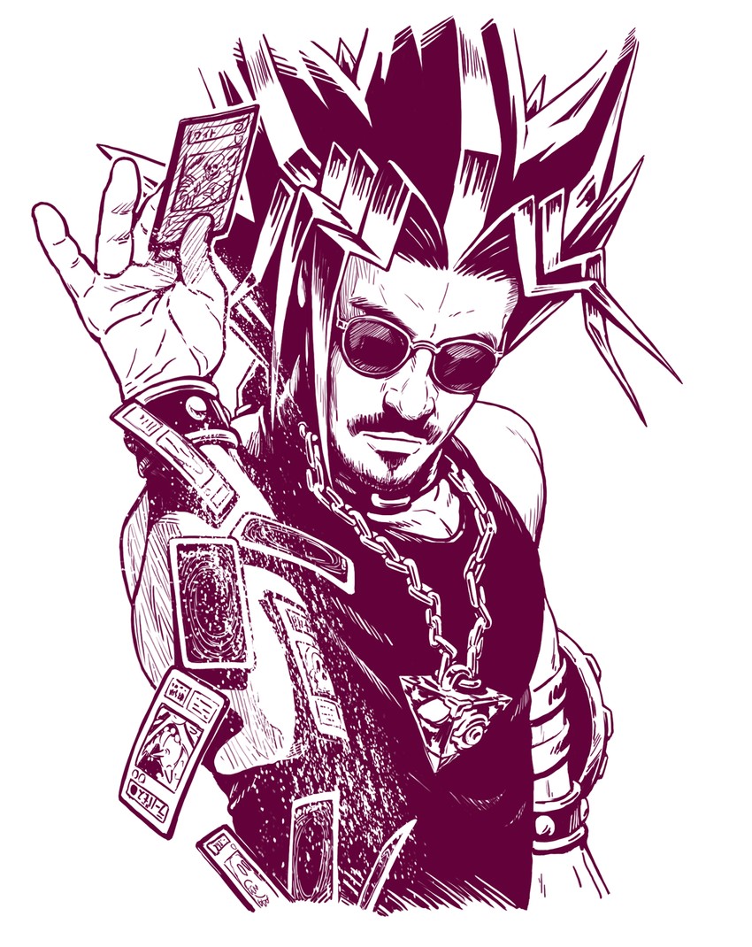 muto yugi, skull servant, and nusret gokce (yu-gi-oh! and 1 more) drawn by sakkan